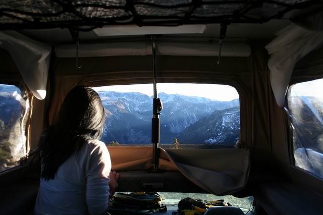 View from the van, Hellroaring Plateau